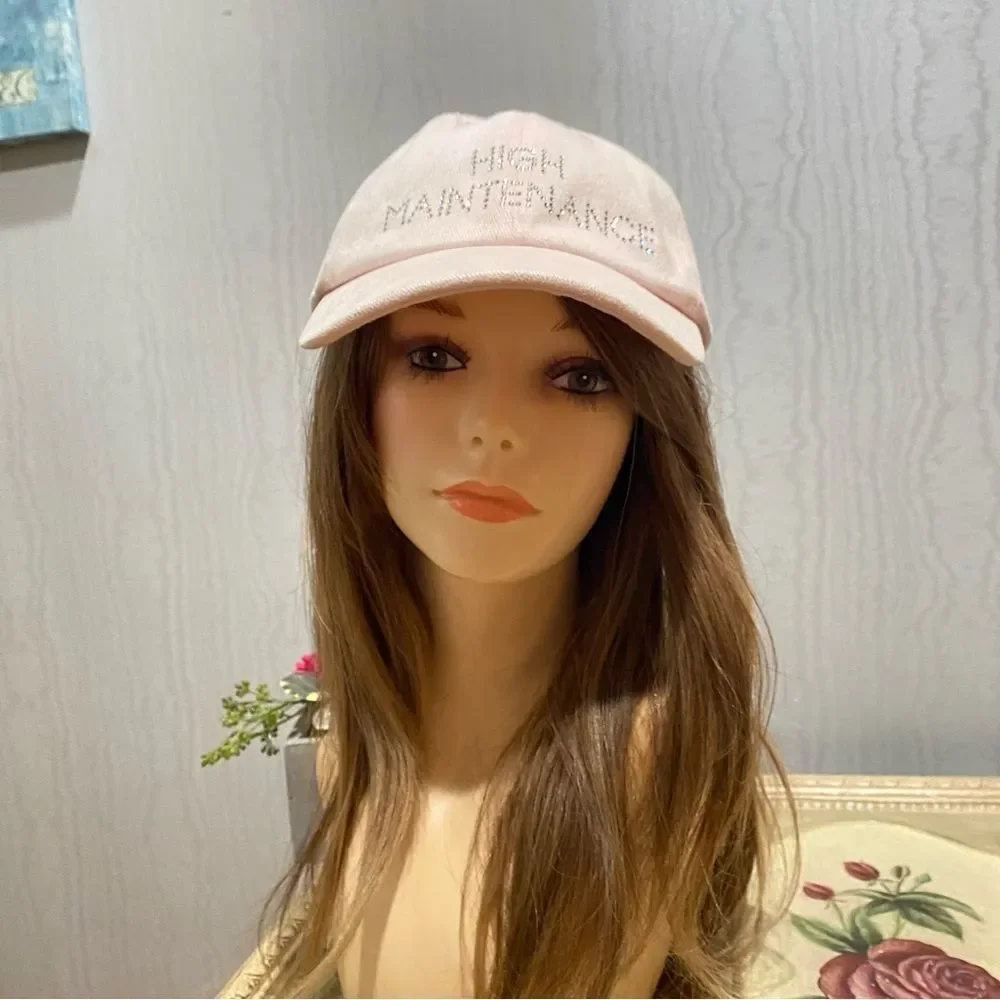 Christine Alexander High Maintenance Rhinestone Cap Pale Pink Strap Back OSFA